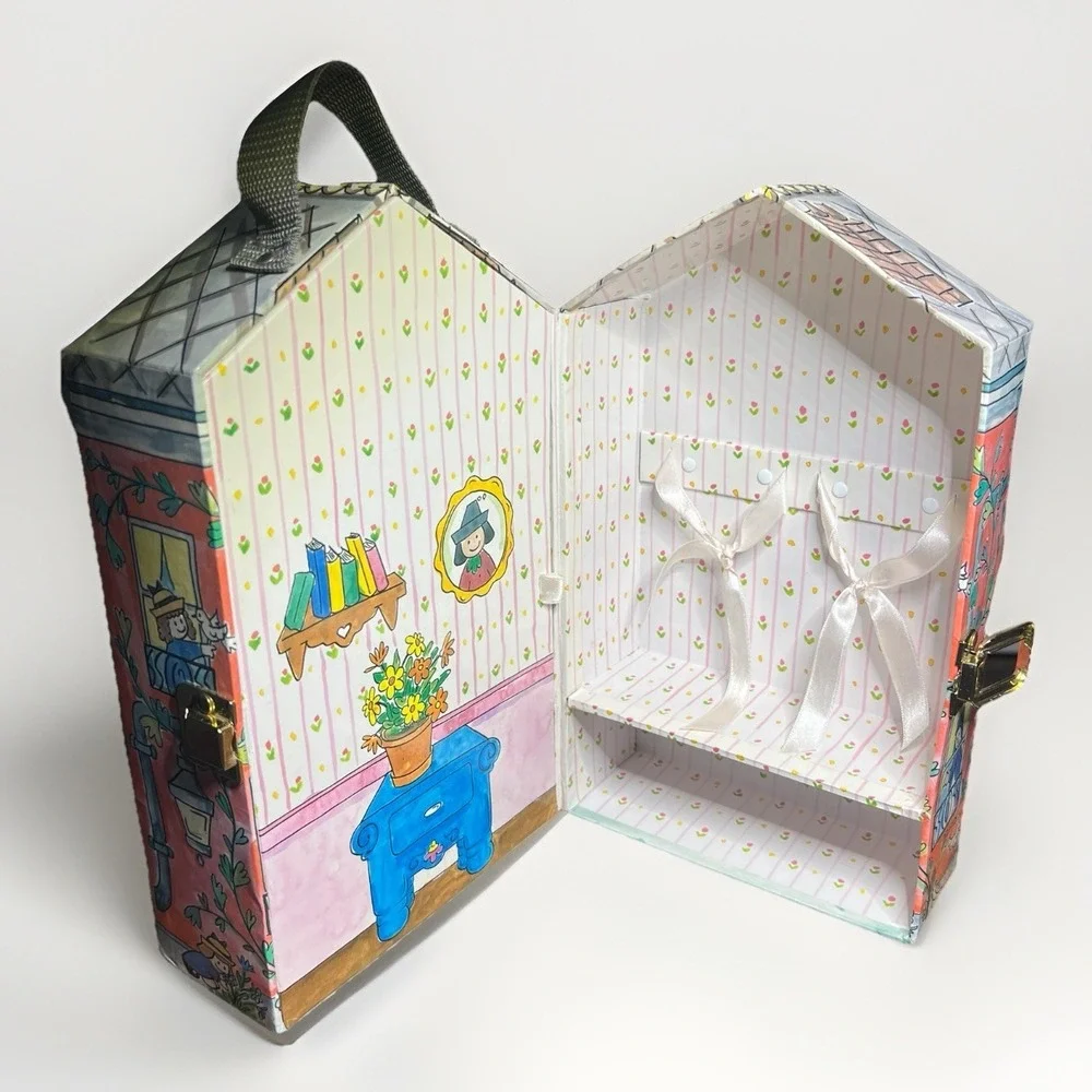Eden Toys‎ 1999 Madeline Doll House Carrier And Doll Portable With Latch Vtg
